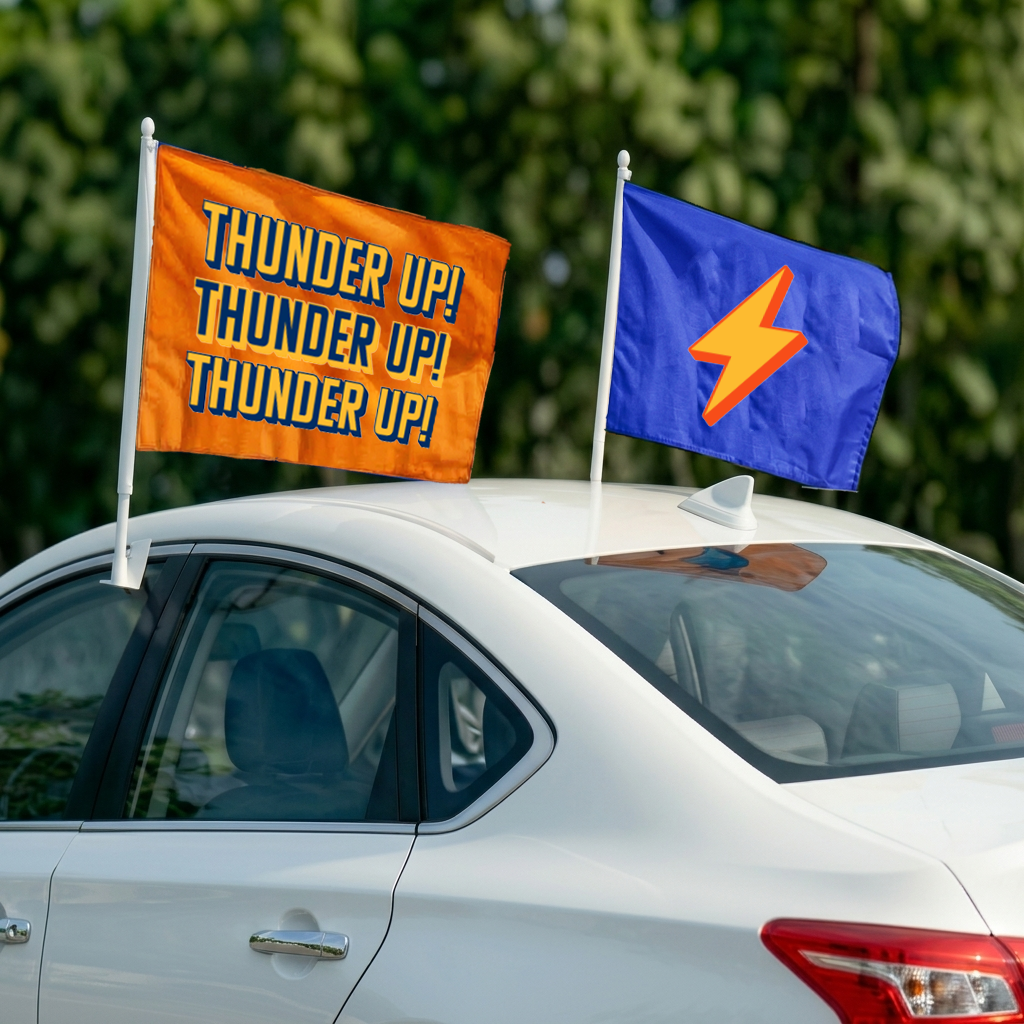 OKC Basketball Car Flags